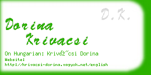 dorina krivacsi business card